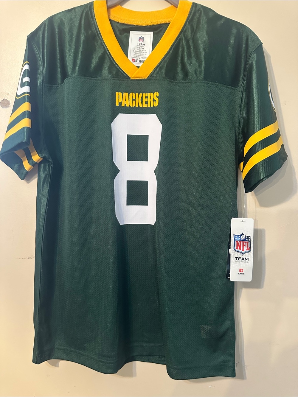 NFL Green and Yellow Packers #8 Kids Jersey